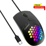 1600 DPI RGB Wired Gaming Mouse, Glowing Lights Type-C PC MacBook Laptop Mouse