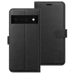 Google Pixel 6 Pro Leather Wallet Case with Kickstand & Card Holder