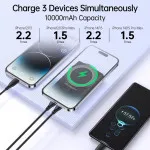 10000mAh Wireless Power Bank – USB-C Fast Charger for iPhone & Android