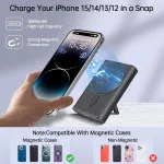 10000mAh Wireless Power Bank – USB-C Fast Charger for iPhone & Android