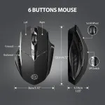 Ergonomic Bluetooth Mouse - Wireless 2.4GHz Optical Gaming Mouse with 4000DPI USB Receiver for Laptop and PC