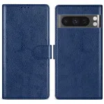 Google Pixel 8A Leather Flip Wallet Case Blue – Secure, Stylish, and Practical