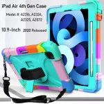 iPad Air 5/4 & Pro 11 Case 10.9" with Pencil Holder, Swivel Stand & Full Protection