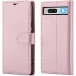 Google Pixel 8A leather Wallet Case Rose - Premium Leather Design