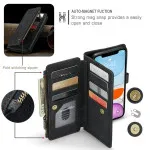 iPhone 11 Leather Wallet Zipper Case with Card Slots and Cash Compartment