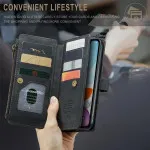 iPhone 11 Leather Wallet Zipper Case with Card Slots and Cash Compartment