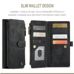 iPhone 11 Leather Wallet Zipper Case with Card Slots and Cash Compartment