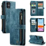 iPhone 11 Zipper Leather Wallet Case – Genuine Leather, Secure Closure & Card Storage