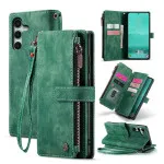 Luxury Samsung Galaxy S25 Plus Leather Wallet Case with Zipper Pocket