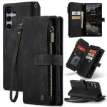 Luxury Samsung Galaxy S25 Plus Leather Wallet Case with Zipper Pocket