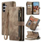 Luxury Samsung Galaxy S25 Plus Leather Wallet Case with Zipper Pocket