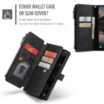 Luxury Samsung Galaxy S25 Plus Leather Wallet Case with Zipper Pocket