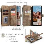 Luxury Samsung Galaxy S25 Plus Leather Wallet Case with Zipper Pocket