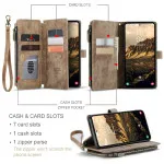 Samsung Galaxy S24 Leather Wallet Case - Zipper Pocket and Card Slots