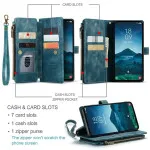 Samsung Galaxy S24 Flip Wallet Leather Case with Secure Zipper & Kickstand