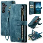 Samsung Galaxy S24 Flip Wallet Leather Case with Secure Zipper & Kickstand