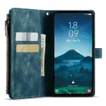 Samsung Galaxy S24 Flip Wallet Leather Case with Secure Zipper & Kickstand