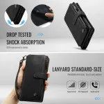 Shockproof Samsung Galaxy S24 FE Leather Wallet Case with Zipper Pocket