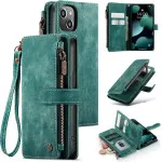 iPhone 13 Leather Wallet Case with Card Holder, Kickstand & Lanyard Strap | Premium Case