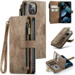 iPhone 13 Leather Wallet Case with Card Holder, Kickstand & Lanyard Strap | Premium Case