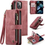 iPhone 13 Leather Wallet Case with Card Holder, Kickstand & Lanyard Strap | Premium Case