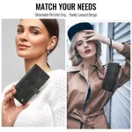 iPhone 13 Leather Wallet Case with Card Holder, Kickstand & Lanyard Strap | Premium Case