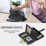 iPhone 13 Leather Wallet Case with Card Holder, Kickstand & Lanyard Strap | Premium Case