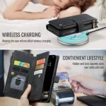 iPhone 13 Leather Wallet Case with Card Holder, Kickstand & Lanyard Strap | Premium Case