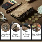 iPhone 13 Leather Wallet Case with Card Holder, Kickstand & Lanyard Strap | Premium Case