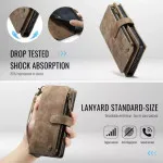 iPhone 13 Leather Wallet Case with Card Holder, Kickstand & Lanyard Strap | Premium Case