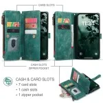 iPhone 12 Pro Max Leather Wallet Case – Card Slots, Zipper Pocket & Kickstand