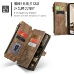 iPhone 12 Pro Max Leather Wallet Case – Card Slots, Zipper Pocket & Kickstand