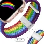 Stretchy Braided Solo Loop for Apple Watches Woven Buckle Belt Band