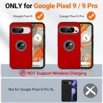 Google Pixel 9 Case - Shockproof Ring Kickstand Cover for Pixel 9 Pro