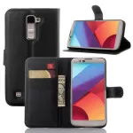 LG K10 Case Premium Leather Flip Stand Wallet Book Cover