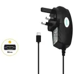 3 Pin Micro UK Mains Travel Charger 1Amp - 5V AC with LED Indicator