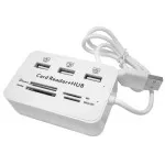Card Reader and 3 Ports USB Hub Combo, High Speed External Memory Card Reader (MS, Micro SD,SD/MMC,M2,TF Card)