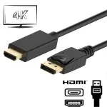 High-Speed 1.8M DisplayPort to HDMI Cable - 4K Full HD, Gold-Plated