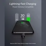 Type C to iPhone Charger Cable - Braided Long USB-C Fast Charging Lead (1m, 2m, 3m) for iPhone 14, 13, 12, 11, X, 8