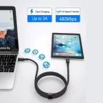 Type C to iPhone Charger Cable - Braided Long USB-C Fast Charging Lead (1m, 2m, 3m) for iPhone 14, 13, 12, 11, X, 8