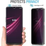 Twin Pack Privacy Tempered Glass for Moto G8 Power Lite – 9H Tough, Bubble-Free