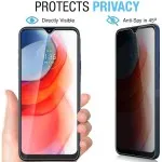 2 Pack Privacy Tempered Glass Screen Protector for Realme C21 UK – Anti-Spy, 9H Scratch Resistant, Full Coverage