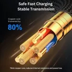 DCN02 2.4A USB-A to Lightning Fast Charging Cable 1.2m with Digital Display - Black | iPhone Charger Lead | Free Shipping UK
