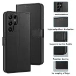 Samsung S24 Ultra & S24 Plus Leather Wallet Case – Magnetic Flip Cover with Card Holder | Free UK Delivery