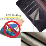 Samsung Galaxy S22, S22 Plus, S22 Ultra RFID Blocking Leather Wallet Case – Flip Folio Card Holder, Shockproof Phone Cover for Women & Men