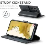 Samsung Galaxy S22, S22 Plus, S22 Ultra RFID Blocking Leather Wallet Case – Flip Folio Card Holder, Shockproof Phone Cover for Women & Men