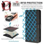 Motorola Moto G54 5G Wallet Case – RFID Blocking, 3 Card Slots, Shockproof PU Leather Flip Cover, Magnetic Stand, Protective Phone Case for Moto G54 5G