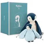 Kaloo Penguin Cuddly Toys K212000 – 2 Piece Soft Plush Set, Blue 15cm & 25cm Baby Gift