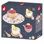 Janod Twist Wooden Tea Set J06631 – 16 Piece Pretend Play Tea Party Toy for Kids Age 2+