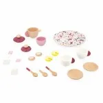 Janod Twist Wooden Tea Set J06631 – 16 Piece Pretend Play Tea Party Toy for Kids Age 2+